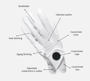 ถุงมือกอล์ฟหนังแกะ Cabretta พรีเมียม ระบายอากาศได้ดี เหมาะสำหรับกีฬาสำหรับมือซ้ายทั้งชายและหญิง เหมาะสำหรับการขายส่ง - Product Image 5