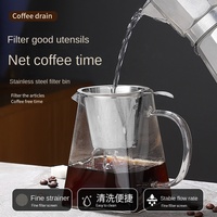 Service à thé avec tasse à eau et théière en maille de gravure en acier inoxydable 304 accessoires théière filtre à thé étanche