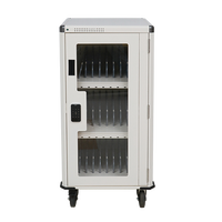 Chariot de recharge USB métallique à 30 baies pour ordinateurs portables et tablettes, avec serrure électronique et protection contre les surcharges, idéal pour les écoles, les bureaux et l'éducation