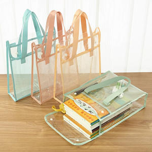 Bolsa transparente para documentos de PVC, forma rectangular con cierre a presión para viajes y almacenamiento, organizador de oficina, soporte para libros - Product Image 1