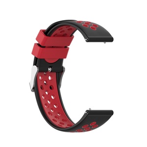 Pour <span class=keywords><strong>Garmin</strong></span> <span class=keywords><strong>Vivoactive</strong></span> <span class=keywords><strong>4S</strong></span> Boucle en métal argenté Double couleurs <span class=keywords><strong>Bracelet</strong></span> intelligent respirant 18mm <span class=keywords><strong>Bracelet</strong></span> de montre en Silicone Sport - Product Image 5