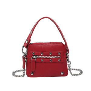 Retro Punk Nietenverzierte Y2K Influencer-Style Mini Reißverschluss-Tasche mit Mehreren Fächern Tragbare Halskette Umhängetasche Geldbörse - Product Image 6
