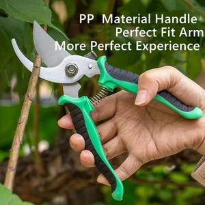 Ciseaux à plantes incurvés en acier inoxydable de haute qualité, taille-haie manuel, ensemble d'outils de jardin, poignée en plastique, bricolage, durable, OEM personnalisable - Product Image 5