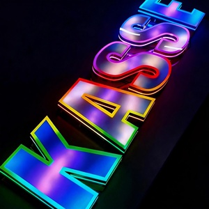Letrero LED Moderno con Letras RGB, Letrero Acrílico Frontal Personalizado con Iluminación LED, Letreros Publicitarios Iluminados con LED para Decoración - Product Image 2