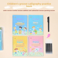 Cahier de traçage magique réutilisable personnalisé pour la calligraphie, cahier de pratique de l'écriture à rainures promotionnel pour l'éducation précoce
