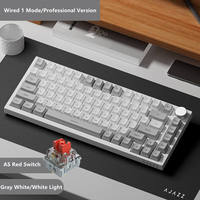 Keyboard Mekanik Gaming Ajazz AK820 USB Wired RGB Putih/Hitam/Ungu dengan Tata Letak 75% yang Dapat Disesuaikan, Struktur Gasket untuk Komputer PC