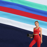Tissu jersey uni doux en polyester et élasthanne DTY à haute élasticité, teint, 200 g/m², pour vêtements de sport et décontractés