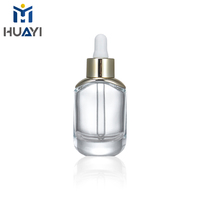 Emballage de cosmétiques de vente directe d'usine 30ml 50ml bouteille d'huile essentielle de compte-gouttes en verre vide transparente