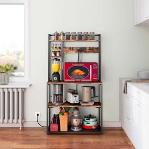 Scaffalatura in metallo moderno regolabile a 3 livelli 36x18x60 pollici mensola in metallo resistente da cucina - Product Image 6