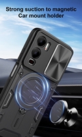 Coque de téléphone antichoc en TPU et PC avec support magnétique en métal pour ITEL City 200, protection d'appareil photo, coque arrière