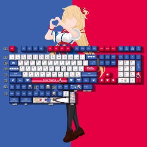 คีย์แคป Hololive ของ Vtuber ชาวญี่ปุ่น 132 ปุ่ม คีย์แคป Ninomea วัสดุ PBT แบบ Dye-sublimation สำหรับสวิตช์ Cherry <span class=keywords><strong>MX</strong></span> คีย์แคปสำหรับคีย์บอร์ดแบบ Mechanical - Product Image 2