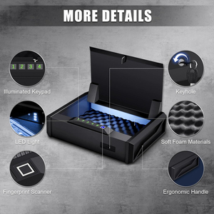 T2 thiết bị an toàn súng an toàn hộp Hidden xách tay súng an toàn vân tay sinh trắc học súng an toàn - Product Image 3