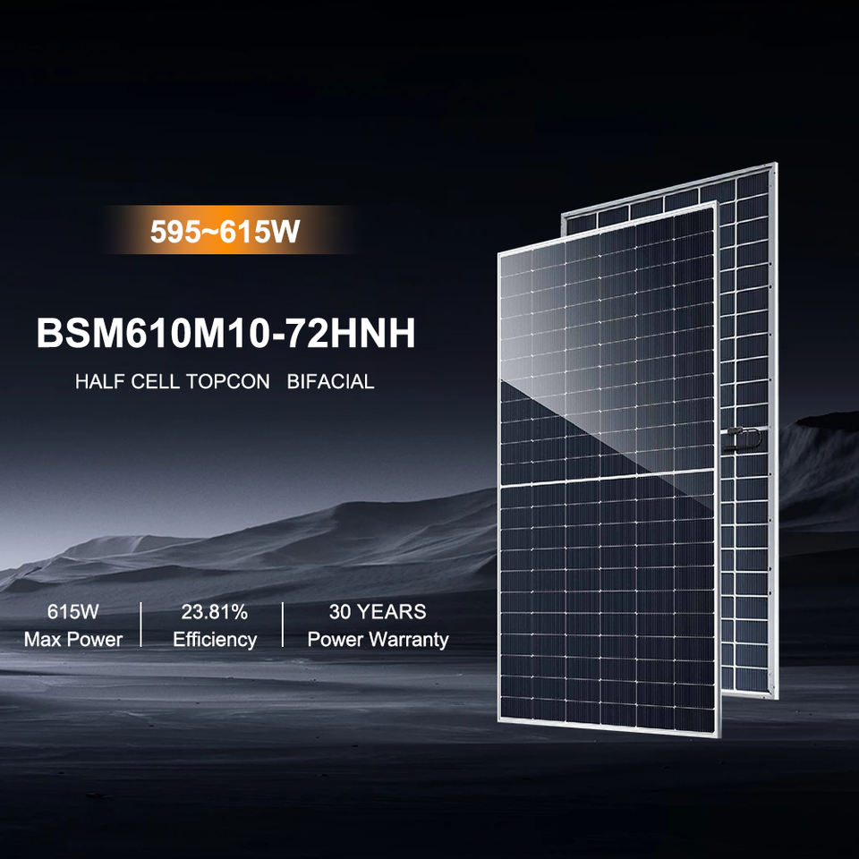 Bluesun Best Selling 610W Topcon Bifacial Solar Panels for PV Solar ...