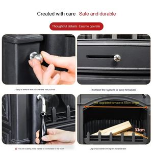 Cheminée autoportante de luxe moderne avec couverture de cheminée <span class=keywords><strong>Insert</strong></span> en bois non fini <span class=keywords><strong>pour</strong></span> le salon de la villa ou de l'appartement - Product Image 2