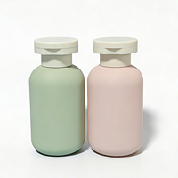 Bouteilles d'échantillons de lotion en plastique souple HDPE personnalisées de 100 ml, rondes, à presser, avec bouchon à vis et capuchon rabattable