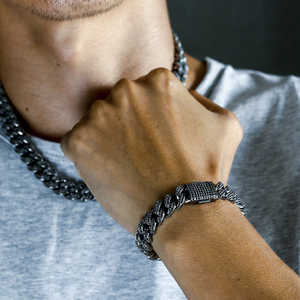 KRKC − <span class=keywords><strong>Bracelet</strong></span> plaqué or, 12mm, 5a, 2 rangées, CZ, glacé, Hip Hop, bijoux <span class=keywords><strong>pour</strong></span> hommes, <span class=keywords><strong>diamant</strong></span>, lien cubain, vente en gros - Product Image 2