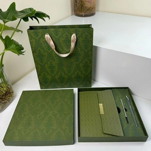 Leather Bound <b>Sewing</b> Binding Lined Notebook Set With Same Color Pen and Gift <b>Box</b> for Students - Product Image 3