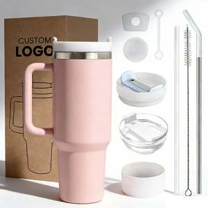 Gym Tumbler 40oz with Straw Large Capacity <b>Double</b>-<b>Wall</b> Insulated Sweat-Proof - Product Image 1