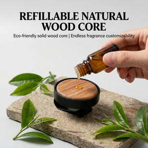 Diffuseur d'aromathérapie magnétique en bois écologique pour voiture avec <span class=keywords><strong>clip</strong></span> de fixation sur pare-soleil et trois blocs de recharge parfumés longue durée pour camion - Product Image 5
