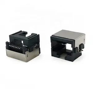 RJ45イーサネットコネクタ8ピンSMTPCBタイプ直角モジュラージャックメス表面実装オフセット7.5MM8P8C金メッキ