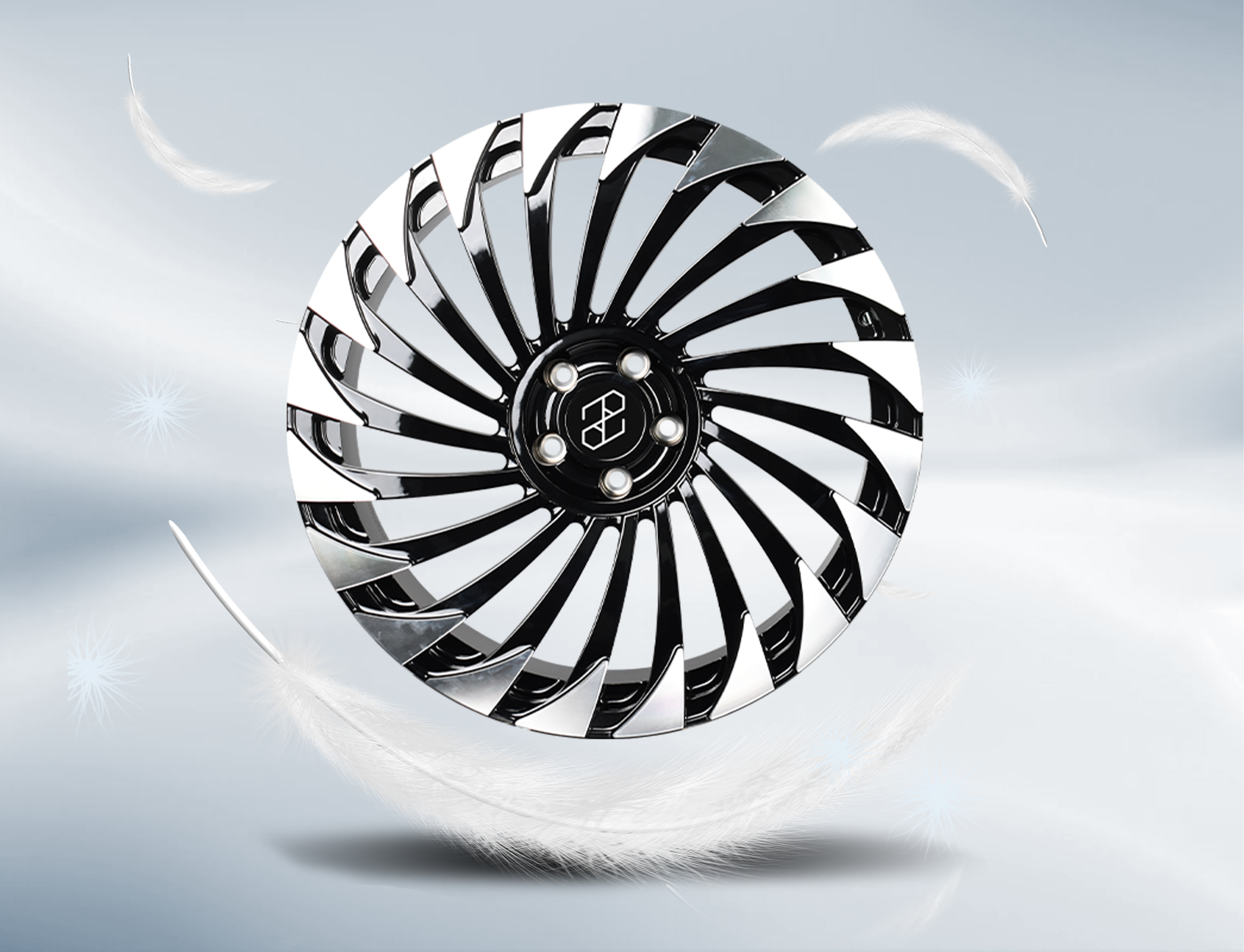 PENGZHEN Gloss Black & Silver Machine Face Wheels for Lexus