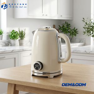 Retro Electric <b>Kettle</b> 1.7L Stainless Steel Water Boiler Digital <b>Temperature</b> Display Dry Boil Protection - Product Image 1