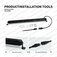 Barre lumineuse LED DRL ambre à une seule rangée, mince, 22/32/42/50/52 pouces, pour voiture F150 Ranger Hilux, toit, pare-chocs, barre de protection, tout-terrain 4x4