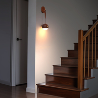 Lampe intelligente en bois à commande vocale, lampe suspendue LED rechargeable, veilleuse murale pour chambre à coucher, utilisation extérieure