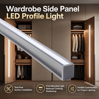 Éclairage LED profilé pour armoire, éclairage latéral à 45 degrés pour placard, armoire de rangement, meubles YB1022-23-1