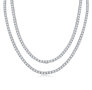 สร้อยคอผู้ชาย TK Hot Sale ประดับโมอิสซาไนต์สีขาว VVS ขนาด 5 มม. เงินแท้ชุบทองคำขาว 18k ชุบโรเดียม พร้อมใบรับรอง GRA - Product Image 1