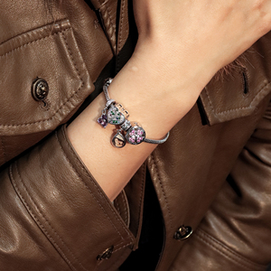 Bracelet à breloques ouvrable en forme de cœur, avec perle en cuivre, zircon coloré, gravure photo et texte personnalisés, cadeau pour maman, famille, amour éternel - Product Image 4
