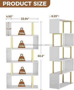 Estantería para el hogar en forma de S, estantes de almacenamiento de arte del hierro, Panel de pared de hotel, estantería decorativa de Metal con estructura de Metal - Product Image 2