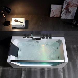 Lussuosa vasca idromassaggio idromassaggio vasca idromassaggio Jet <span class=keywords><strong>SPA</strong></span> per adulti con rubinetto doccia a LED di illuminazione bagno vasca da bagno in vetro acrilico - Product Image 5