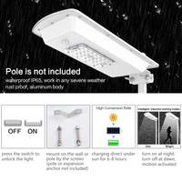 La mejor calidad al aire libre impermeable sensor de movimiento inteligente 10W todo en uno Luz de calle LED solar precio