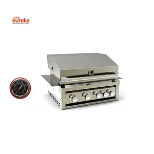 Construído em 4 Queimador Portátil Dobrável BBQ Outdoor Gás Grill