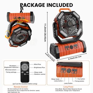 Ventilateur portable d'extérieur avec lumière LED, batterie 20000 mAh, commande tactile, pour le camping - Product Image 4