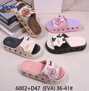 Sandales de plage personnalisées en EVA pour femmes, mignonnes, à motif de dessin animé, tongs, sabots d'été, prix d'usine, pantoufles légères en gros - Product Image 3
