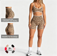 Shorts Deportivos de Cintura Alta con Control de Abdomen, Elásticos, con Estampado de Leopardo, para Yoga, Gimnasio, Uso Diario, Transpirables, para Mujer