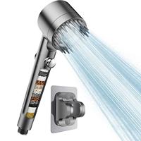 Ensemble de douchette à main moderne en acier inoxydable avec trois modes de pulvérisation pour salles de bain d'hôtels, de villas et d'appartements