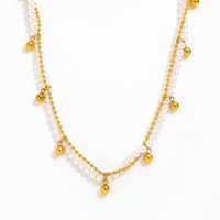 Fenny vente en gros 18K PVD plaqué sans fondu Double couche perle ronde coquille perle Patchwork collier en acier inoxydable pour les femmes
