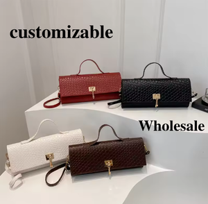 Best Sellers Customizable PU Lady Handbags Trendy Single-<strong>Strap</strong> <strong>Shoulder</strong> Bags Polyester Lining Hasp Closure Factory Wholesale - Product Image 1