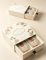 Kotak Lilin Tinta Kedelai Biodegradable yang Dapat Digunakan Kembali dengan Laminasi Matt & Embossing, Kemasan Kaku Berkualitas Tinggi untuk Grosir