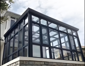 กระจกนิรภัยสองชั้นแบบร่วมสมัยออกแบบได้ตามต้องการหลังคาห้องอาบแดดโครงอลูมิเนียมเรือนกระจกสำหรับใช้ในวิลล่าและโรงแรม - Product Image 2