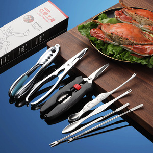 Juego de herramientas para comer cangrejo, acero inoxidable 304 con aguja, cuchara, tijeras, abrazadera para buceo con cangrejo - Product Image 2