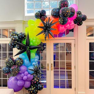 Kit de guirlande d'arc de ballon arc-en-ciel fluorescent lumineux néon pour Glow in the Dark Party Back to 80s 90s <span class=keywords><strong>Disco</strong></span> Party Decor - Product Image 4