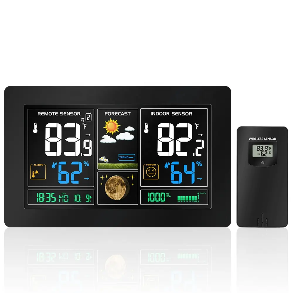 Wireless digital automatic radio control Weather Forecast Station PT3378 with hygrometer thermometer Sensor