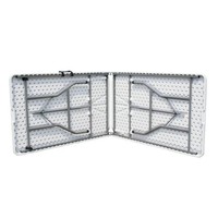 Ensemble de table et chaises pliantes portables de camping blanches, table rectangulaire pliable pour événements de mariage, tables et chaises blanches d'extérieur