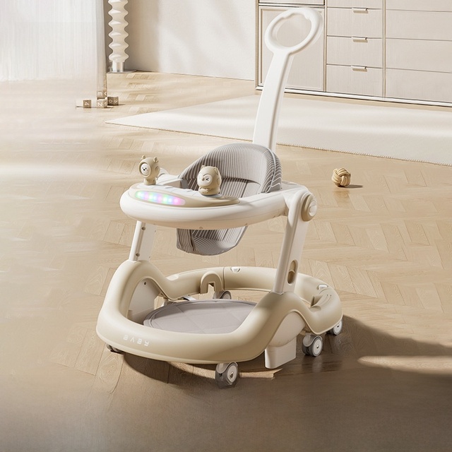 Adjustable Height Baby Walker Stroller with Wheels and Seat for Learning and Walking Toddlers and Kids Features Fun Toys