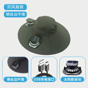 2025 Outdoor Wholesale Summer Bonnet Hat Hotsale <b>Solar</b> <b>Fan</b> Bucket Hat Fisherman Bucket Hats With Two Cooler <b>Fan</b> - Product Image 5
