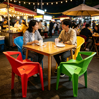 Chaise de salle à manger empilable en plastique moderne en PP pour stands de barbecue, cafés, restaurants en plein air et tabourets de barbecue
